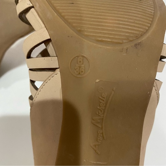 ANNE MICHELLE Women's Sugarlove Strappy Peep Toe Stiletto Heel - nude, size 6 - Picture 12 of 12